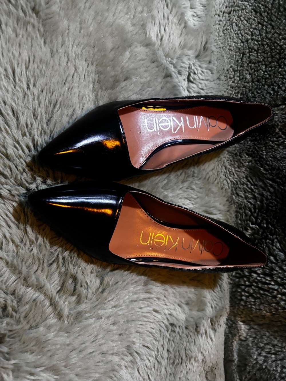 Calvin Klein Women's Black Patent Pointed Toe Heels